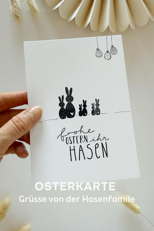 Stempel "frohe Ostern ihr Hasen"