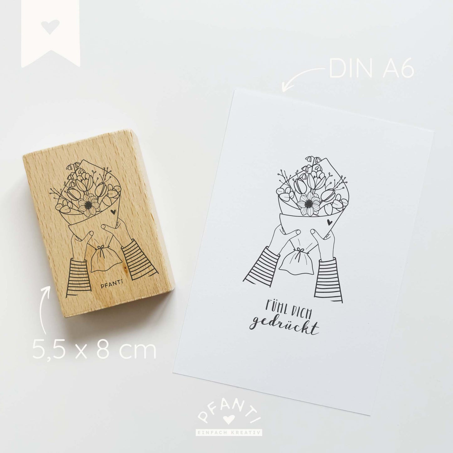 Stempel Arme mit Blumentüte | mehrere Varianten