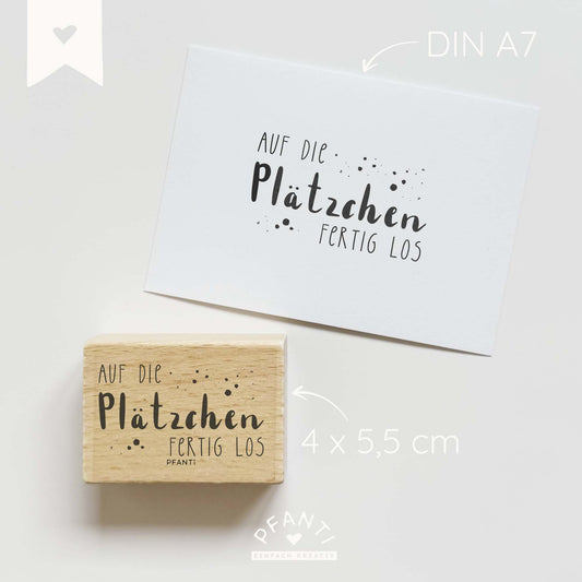 Stempel "Auf die Plätzchen fertig los" | zwei Größen