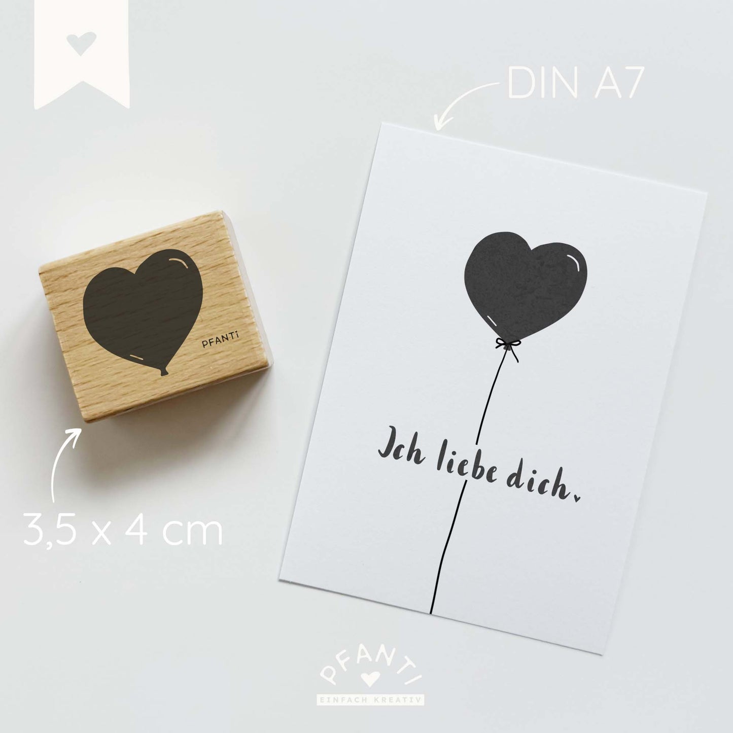 Stempel Herzluftballon | mehrere Varianten