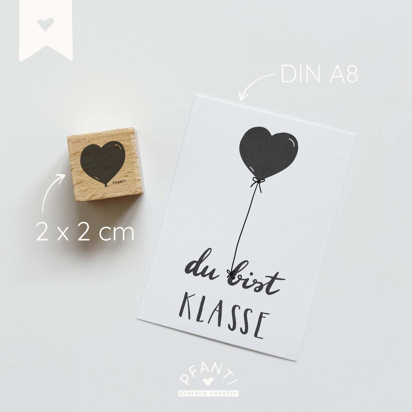 Stempel Herzluftballon | mehrere Varianten