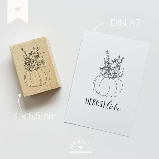Stempel Kürbis mit Trockenblumen | drei Größen