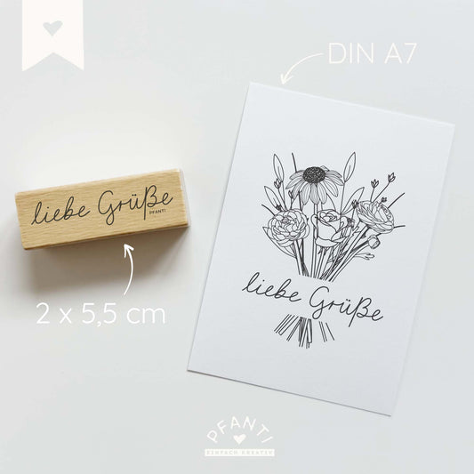 Stempel "Liebe Grüße" | zwei Varianten