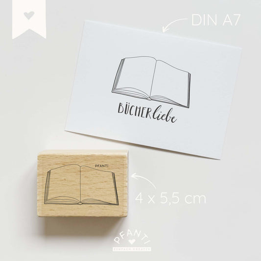 Stempel offenes Buch | drei Größen