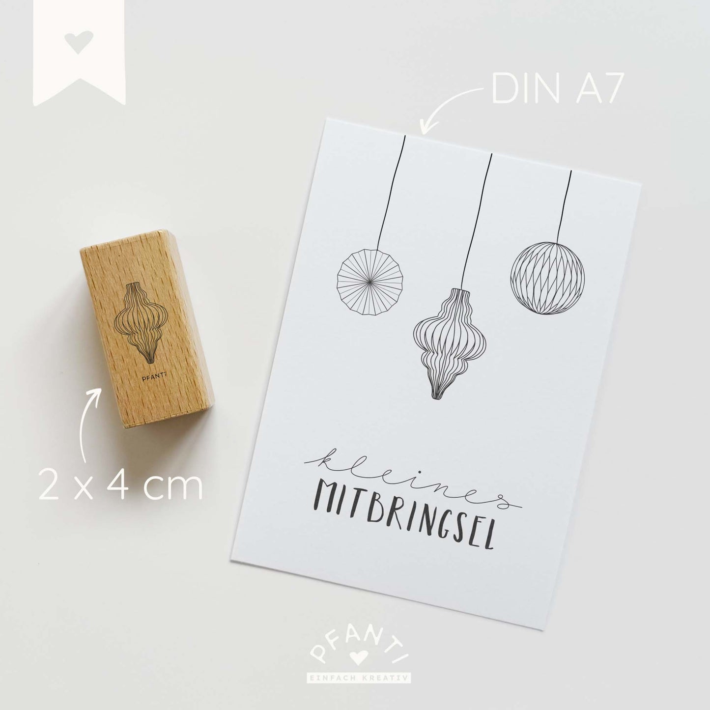 Stempel Papierkugel länglich | zwei Größen