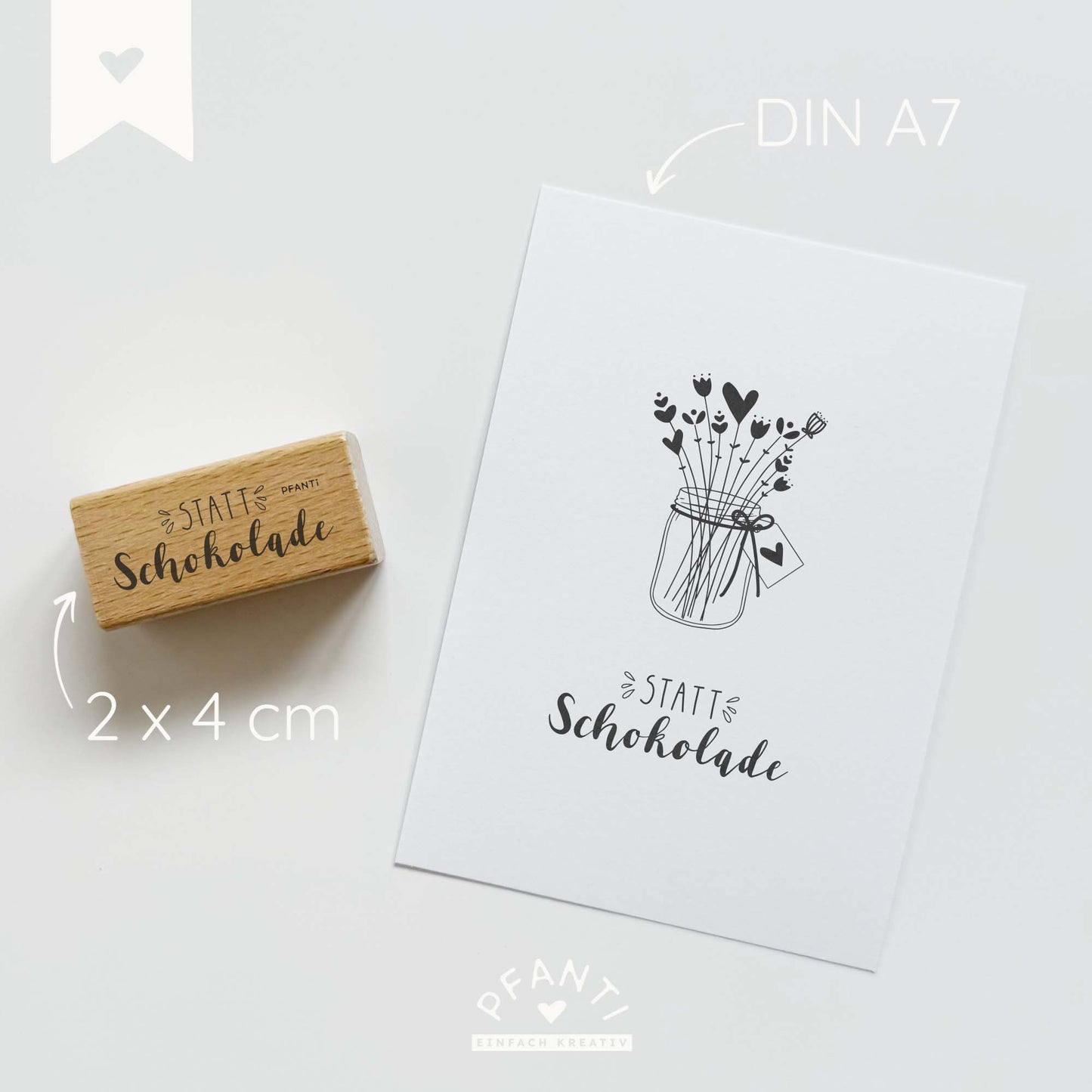 Stempel "statt Schokolade"