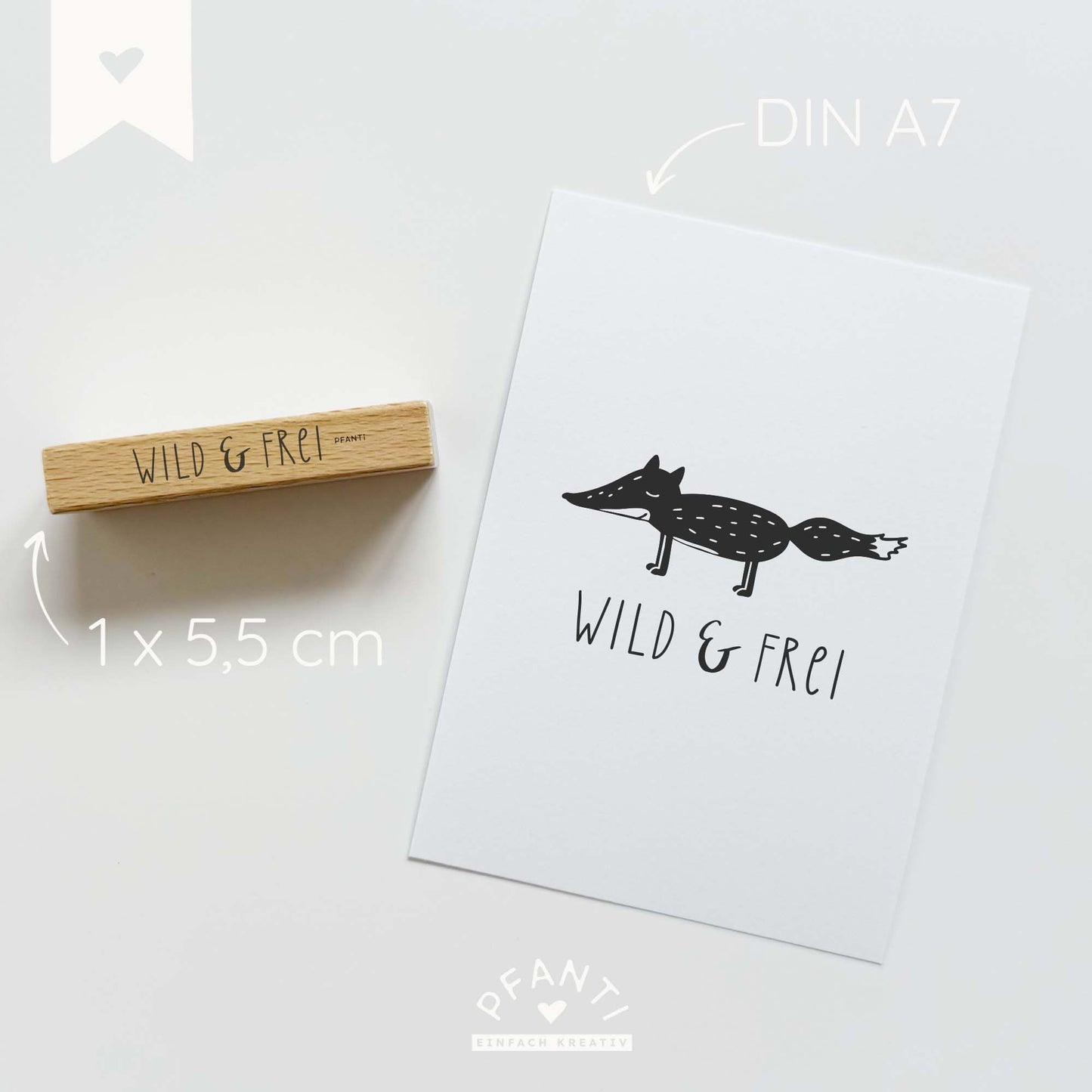 Stempel "wild und frei"