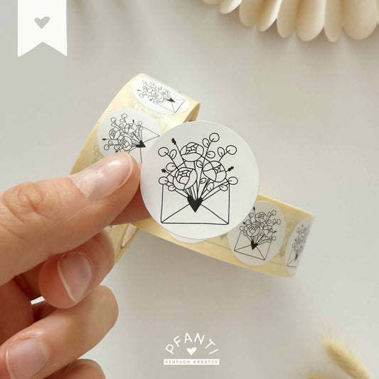 Aufkleber "Brief mit Blumen"