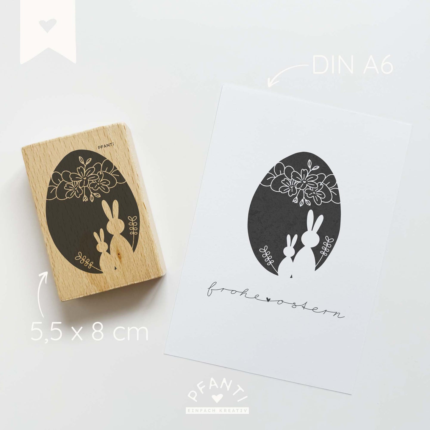 Stempel Ei mit Hasen