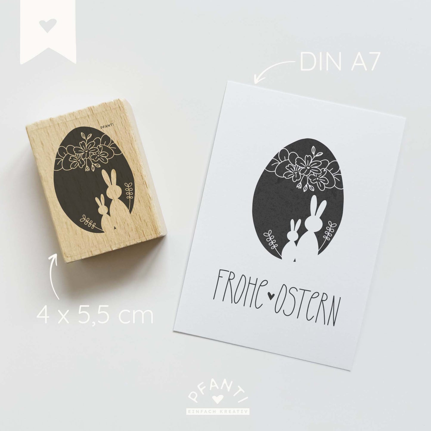 Stempel Ei mit Hasen