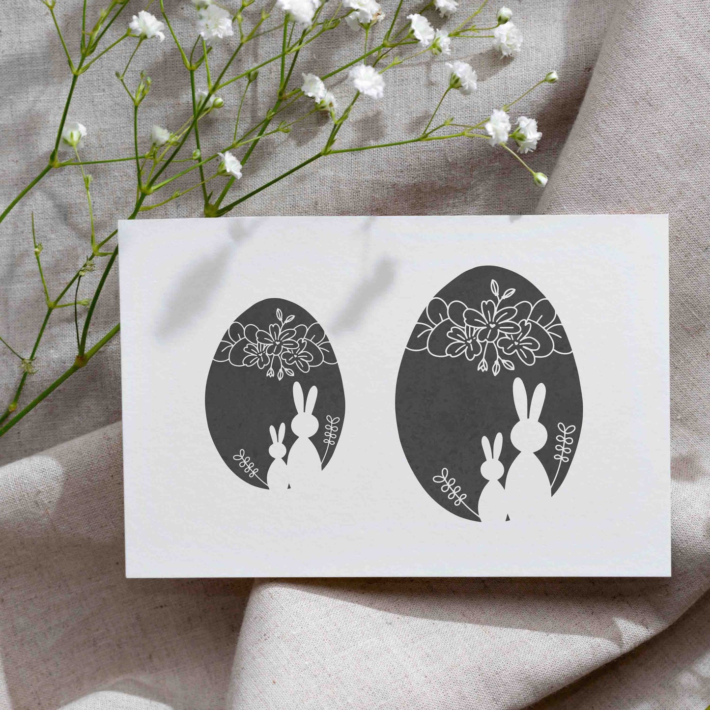 Stempel Ei mit Hasen