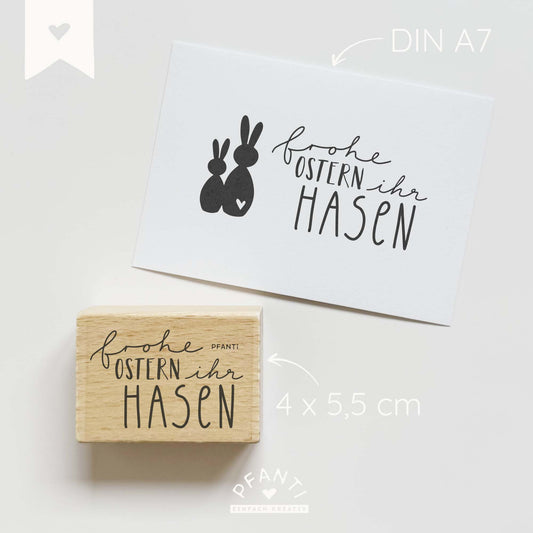 Stempel "frohe Ostern ihr Hasen"