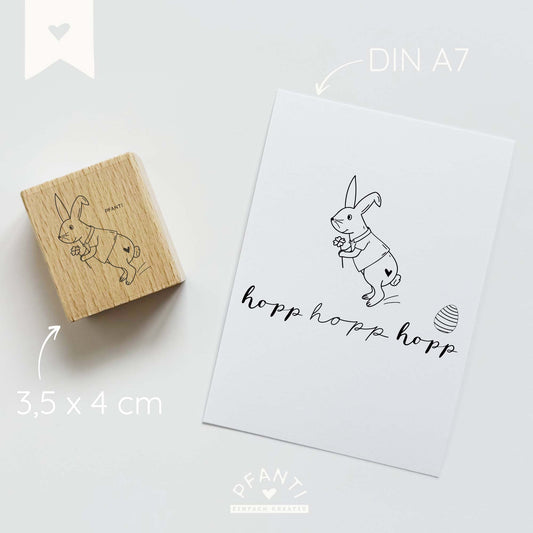 Stempel Hase - hüpfend