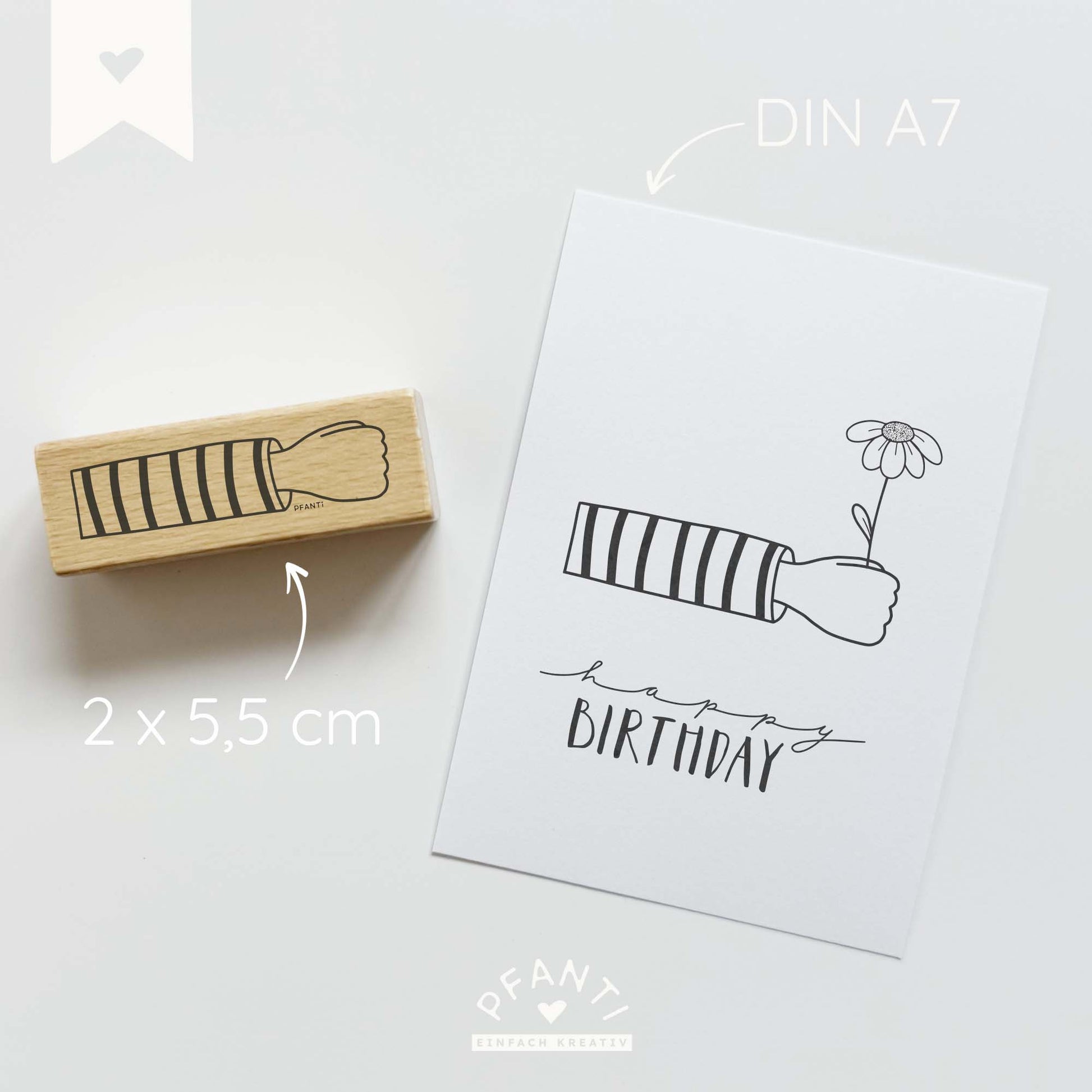 Holzstempel Arm - Arm 1 S rechts - für kreative Karten und Geschenkverpackungen.