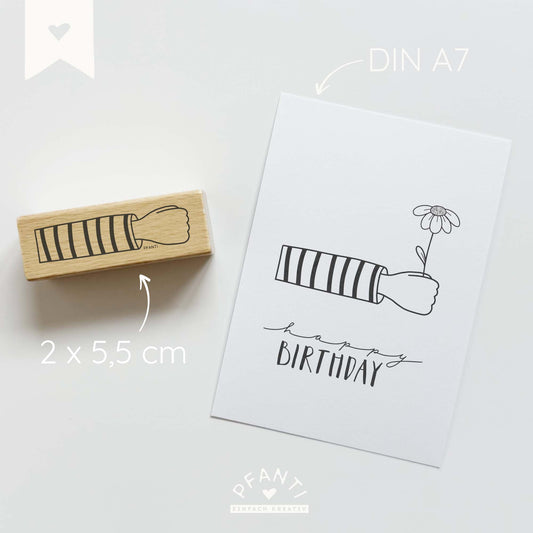 Holzstempel Arm - Arm 1 S rechts - für kreative Karten und Geschenkverpackungen.