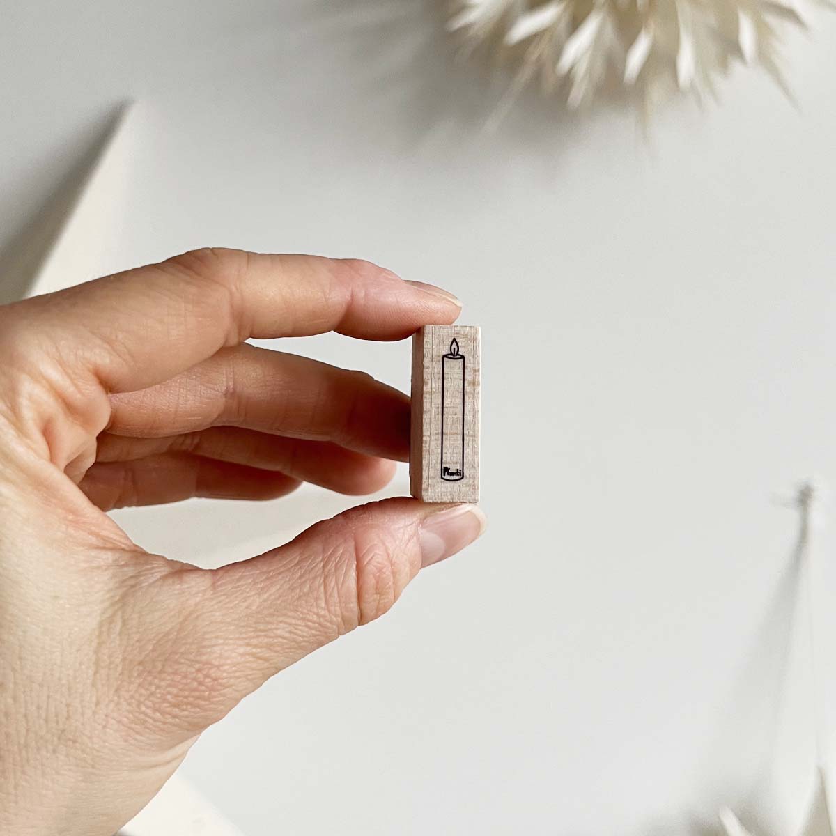 Stempel Glas mit Kerze