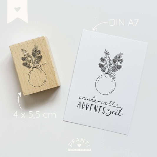 Stempel Kugel mit Zweigen