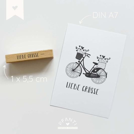 Stempel "Liebe Grüße" | zwei Varianten