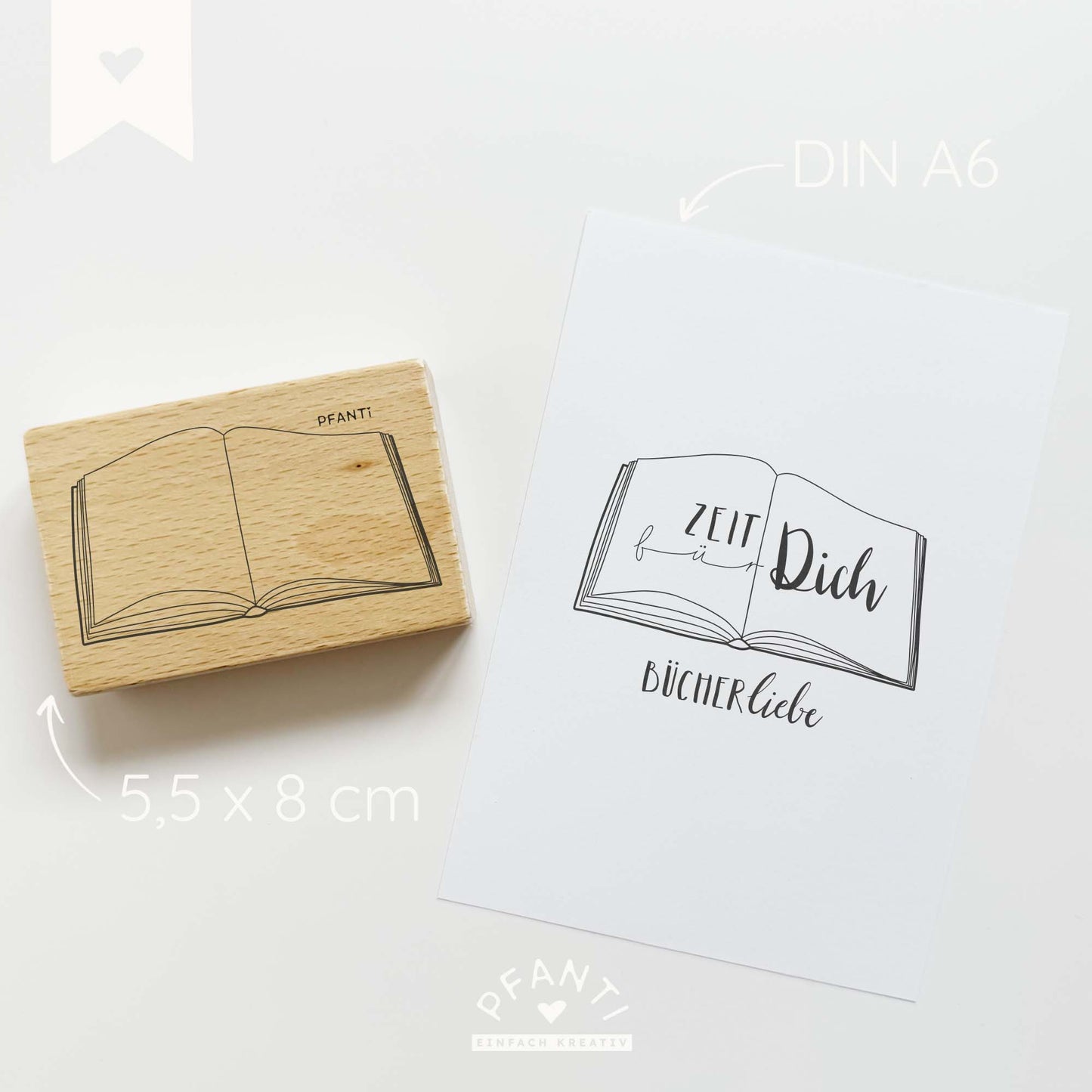 Stempel offenes Buch | drei Größen