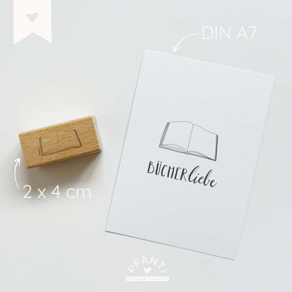 Stempel offenes Buch | drei Größen