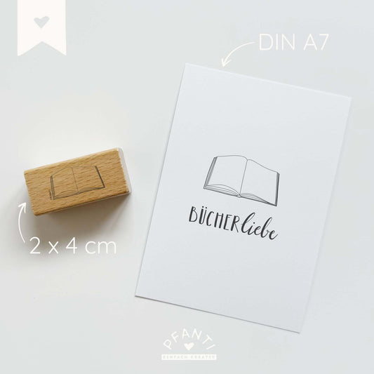 Stempel offenes Buch | drei Größen