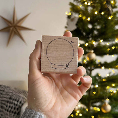 Stempel Schneekugel