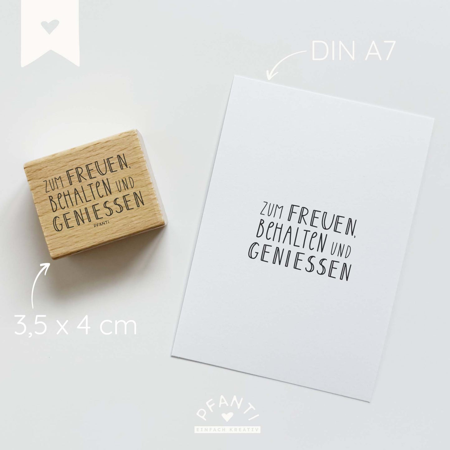 Stempel "Zum freuen, behalten und genießen"