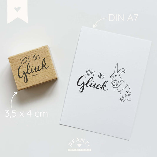 Stempel "Hüpf ins Glück"