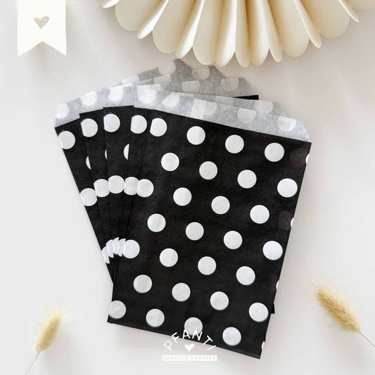 Geschenktüte schwarz-weiß (gepunktet)