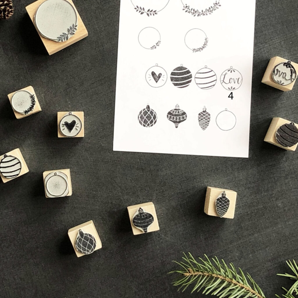 Stempel Weihnachtskugel Love (Nr. 4) 