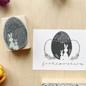 Stempel Ei mit Hasen M, frohe Ostern 4