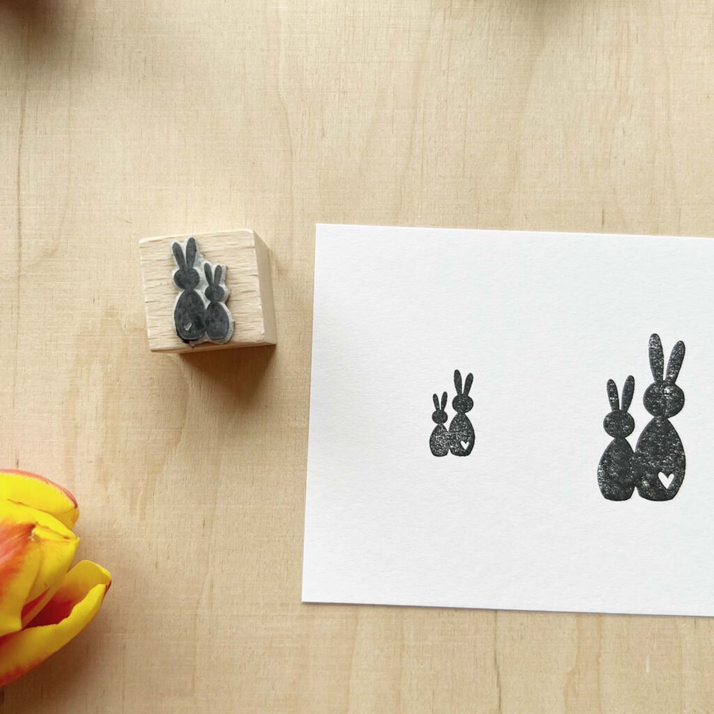 Stempel Hase | Hasenpaar | Hasenohren | Osterstempel | Tierstempel - Hasenpaar S 