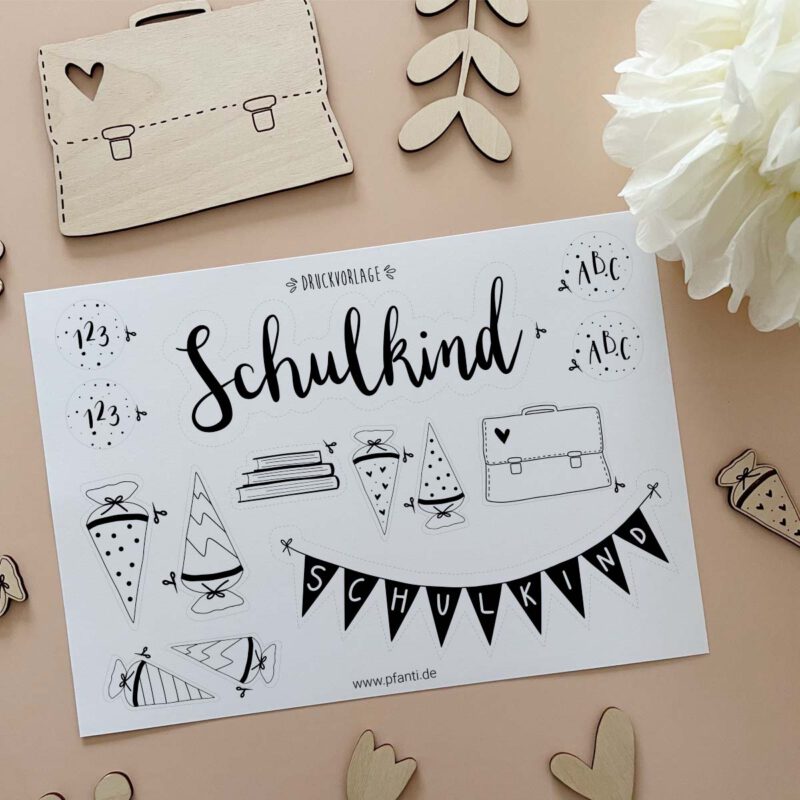 Druckvorlage Schulkind Cake-Topper