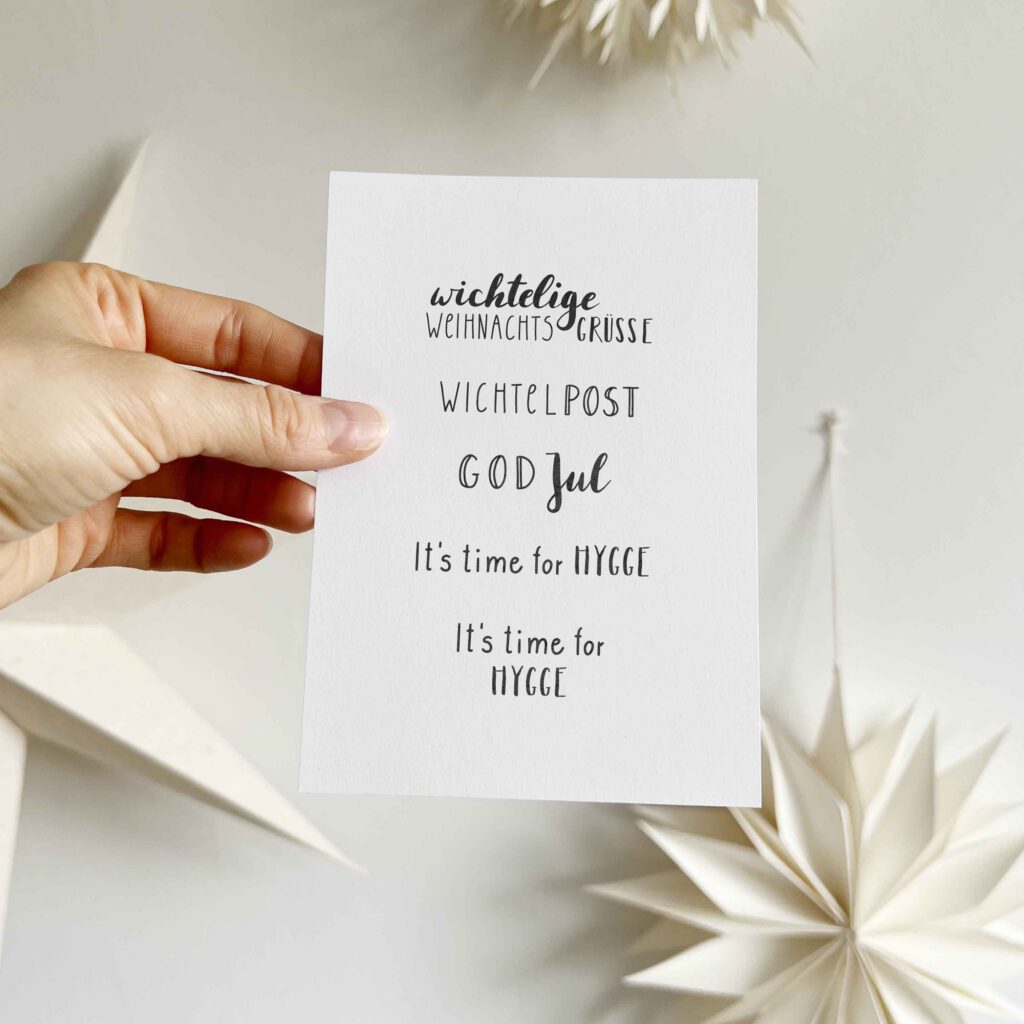 Stempel wichtelige Weihnachtsgrüsse | Wichtelpost |  | God Jul | It's time for hygge | Textstempel Weihnachten 